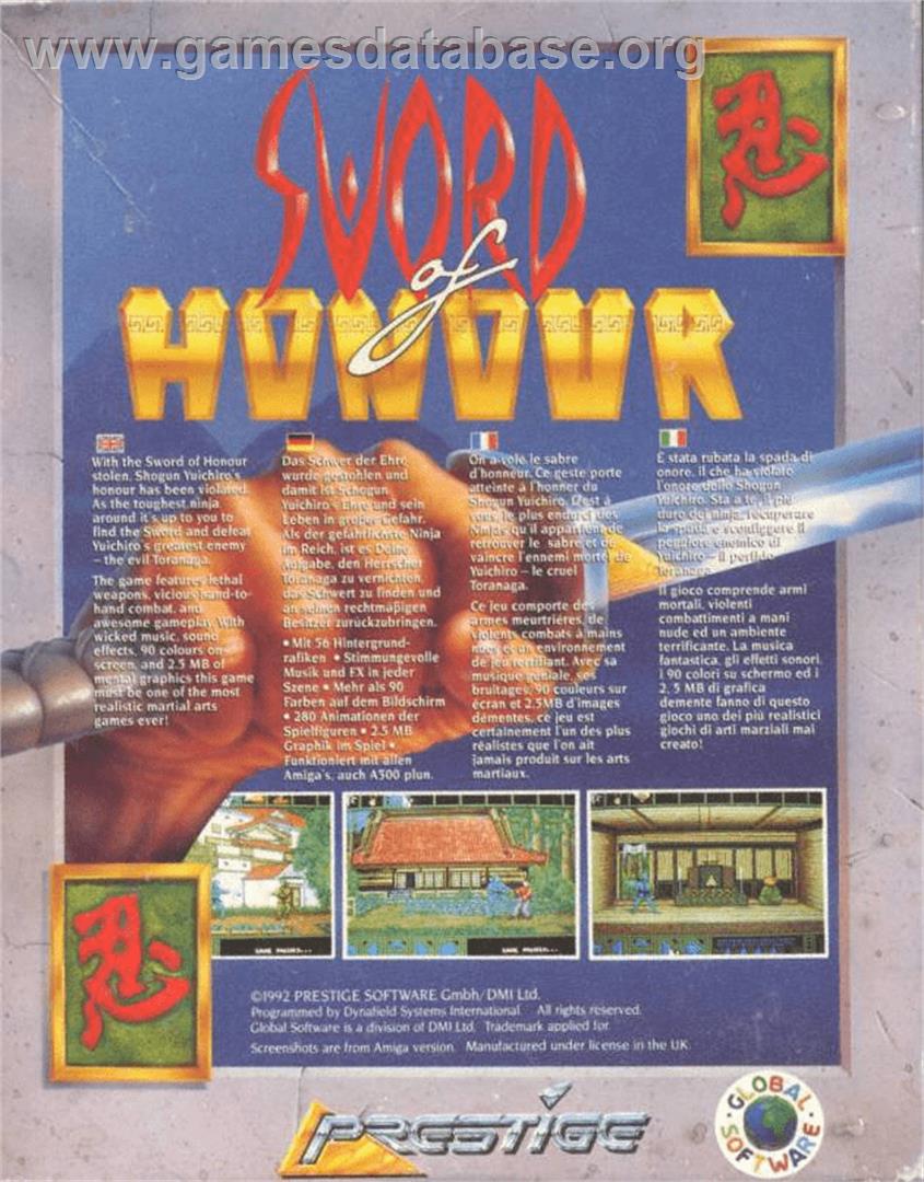 Sword of Honour - Commodore Amiga - Artwork - Box Back