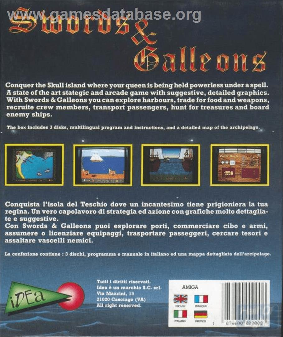 Swords and Galleons - Commodore Amiga - Artwork - Box Back
