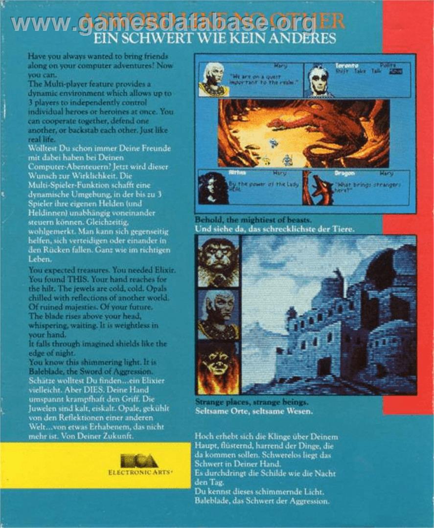 Swords of Twilight - Commodore Amiga - Artwork - Box Back
