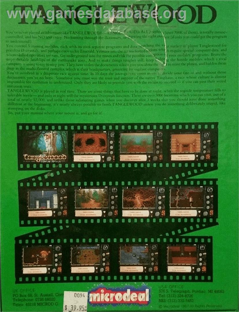 Tanglewood - Commodore Amiga - Artwork - Box Back