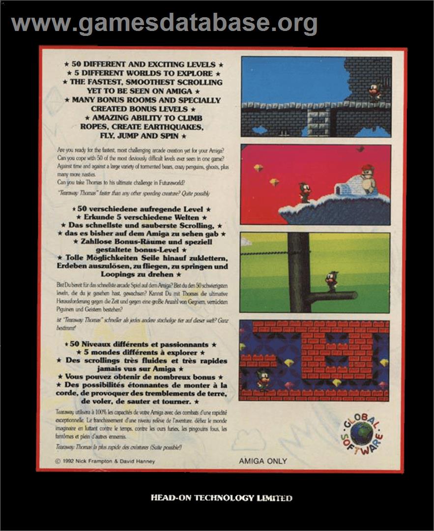Tearaway Thomas - Commodore Amiga - Artwork - Box Back