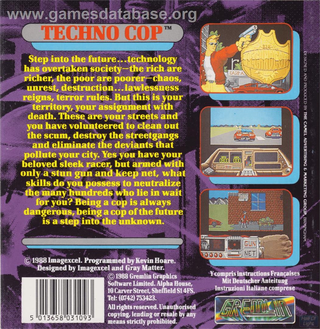 Techno Cop - Commodore Amiga - Artwork - Box Back