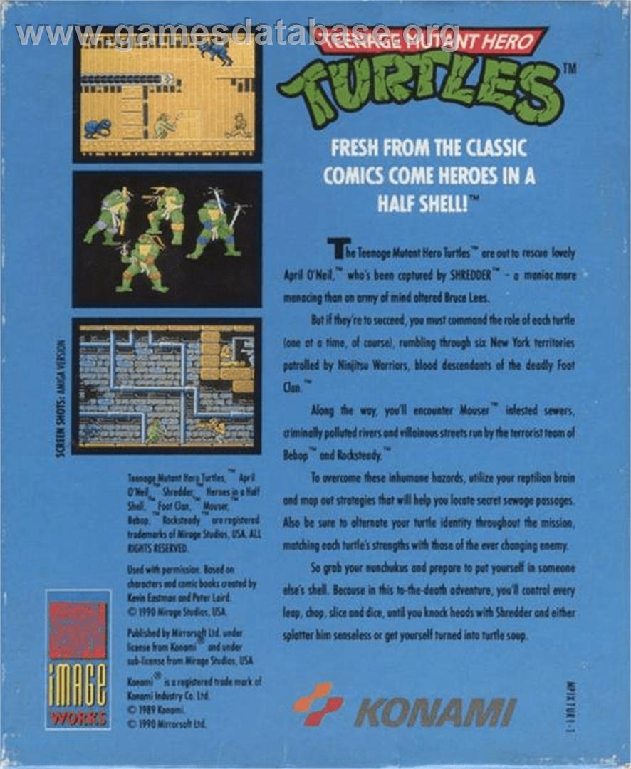 Teenage Mutant Ninja Turtles - Commodore Amiga - Artwork - Box Back