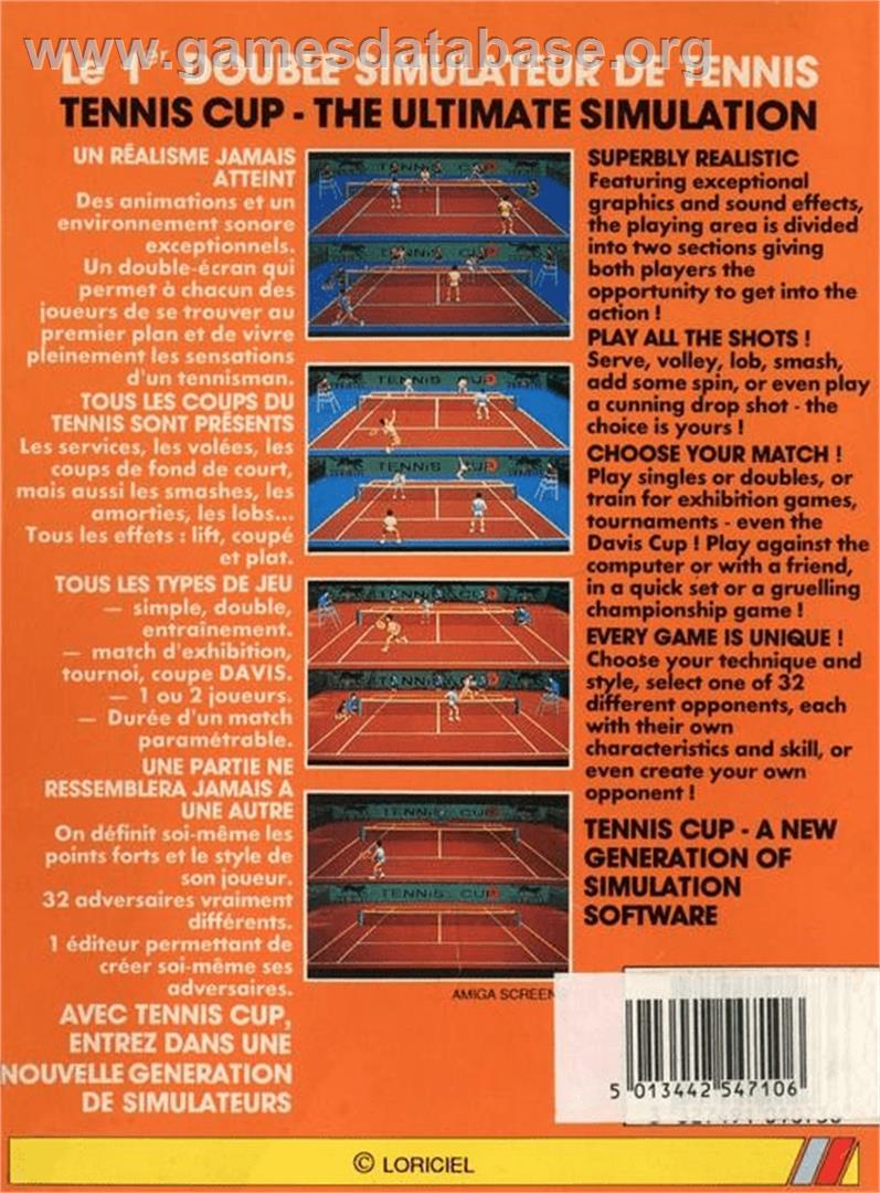 Tennis Cup - Commodore Amiga - Artwork - Box Back