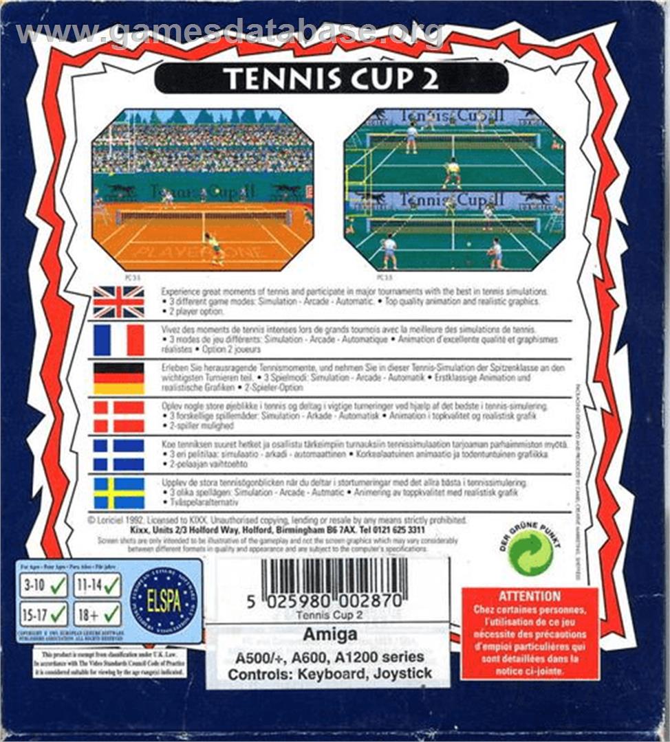 Tennis Cup 2 - Commodore Amiga - Artwork - Box Back