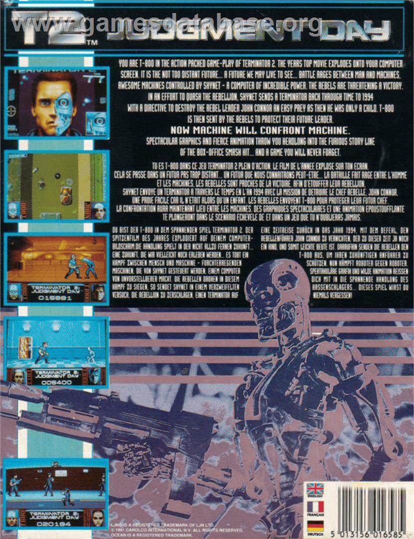 Terminator 2 - Judgment Day - Commodore Amiga - Artwork - Box Back