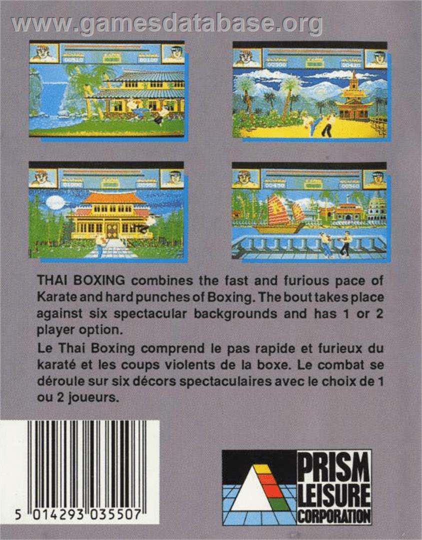 Thai Boxing - Commodore Amiga - Artwork - Box Back