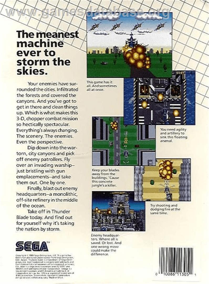 Thunder Blade - Commodore Amiga - Artwork - Box Back