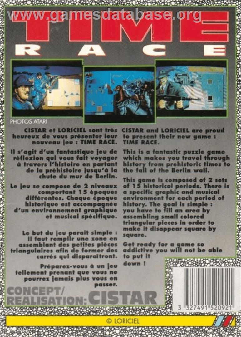 Time Race - Commodore Amiga - Artwork - Box Back