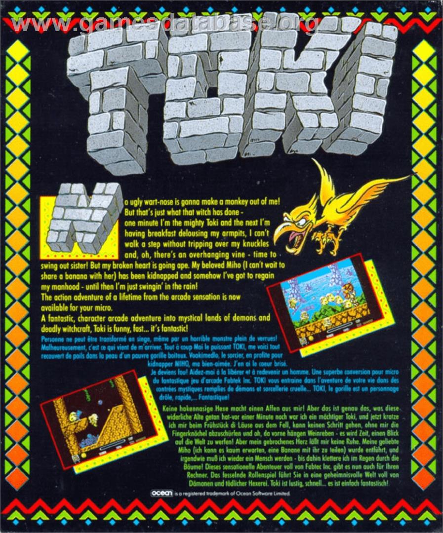 Toki - Commodore Amiga - Artwork - Box Back