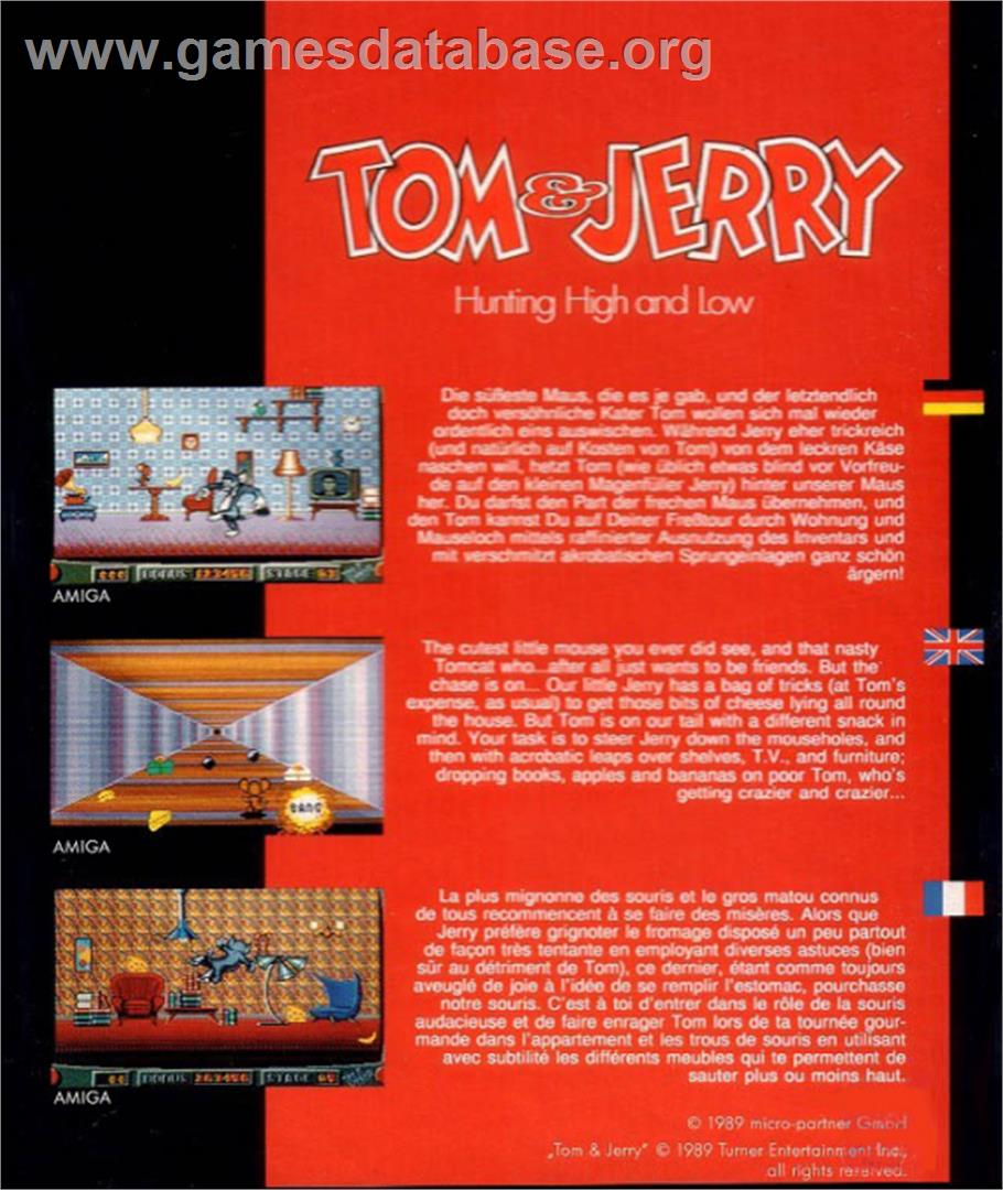 Tom And Jerry - Commodore Amiga - Artwork - Box Back