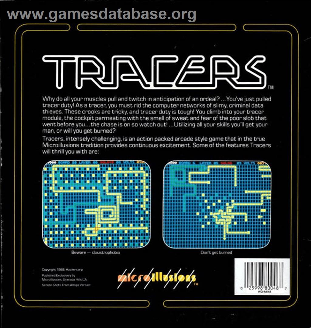 Tracers - Commodore Amiga - Artwork - Box Back