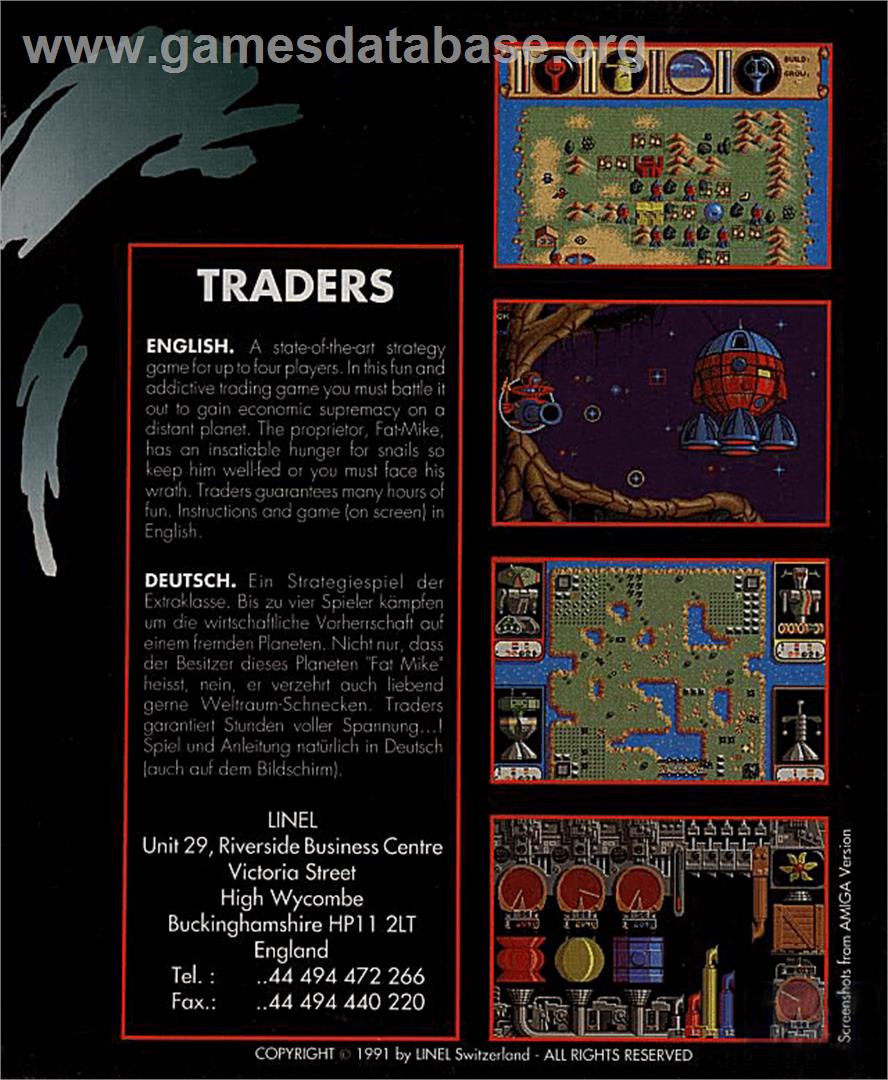 Traders: The Intergalactic Trading Game - Commodore Amiga - Artwork - Box Back