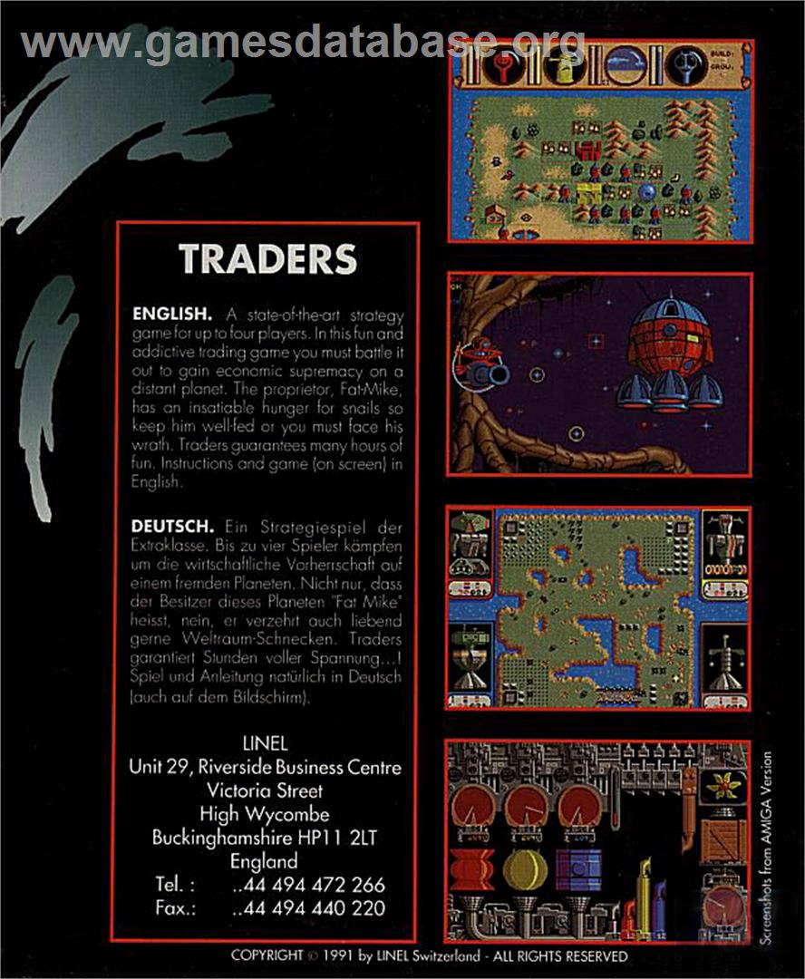 Traders - Commodore Amiga - Artwork - Box Back