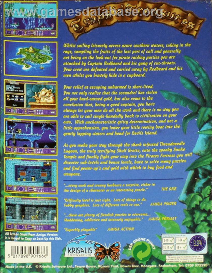 Traps 'n' Treasures - Commodore Amiga - Artwork - Box Back