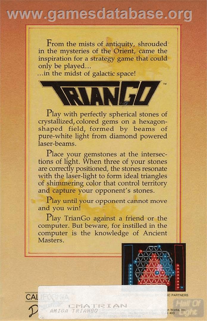 Triango - Commodore Amiga - Artwork - Box Back