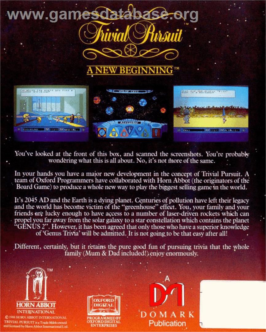 Trivial Pursuit: A New Beginning - Commodore Amiga - Artwork - Box Back