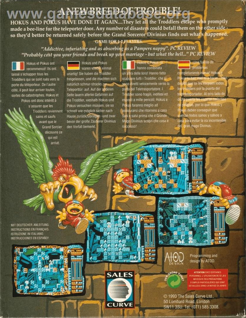 Troddlers - Commodore Amiga - Artwork - Box Back