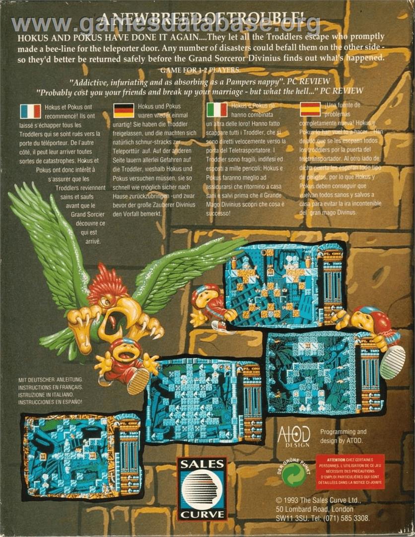 Troddlers - Commodore Amiga - Artwork - Box Back