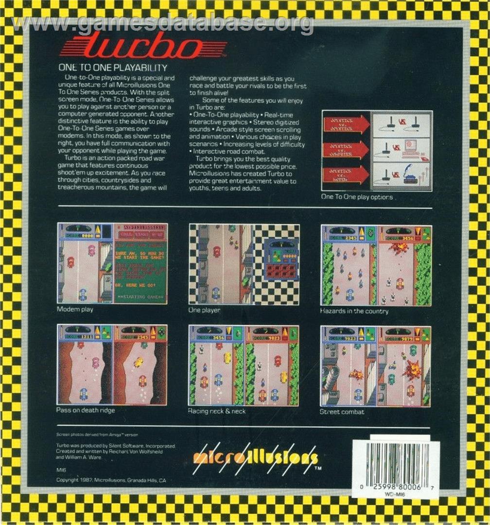 Turbo - Commodore Amiga - Artwork - Box Back
