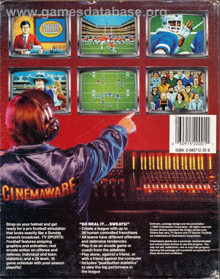Tv Sports Football - Commodore Amiga - Artwork - Box Back