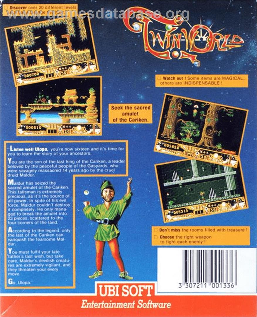 TwinWorld: Land of Vision - Commodore Amiga - Artwork - Box Back