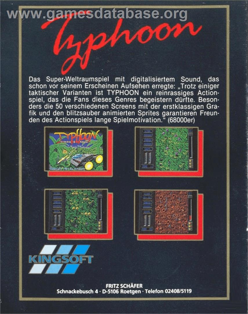 Typhoon - Commodore Amiga - Artwork - Box Back