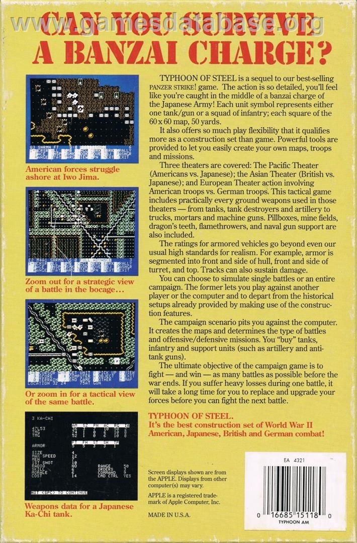 Typhoon of Steel - Commodore Amiga - Artwork - Box Back
