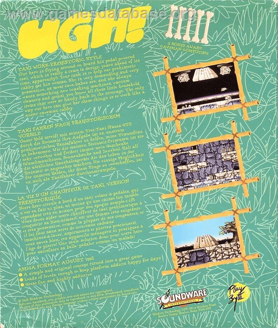 Ugh! - Commodore Amiga - Artwork - Box Back