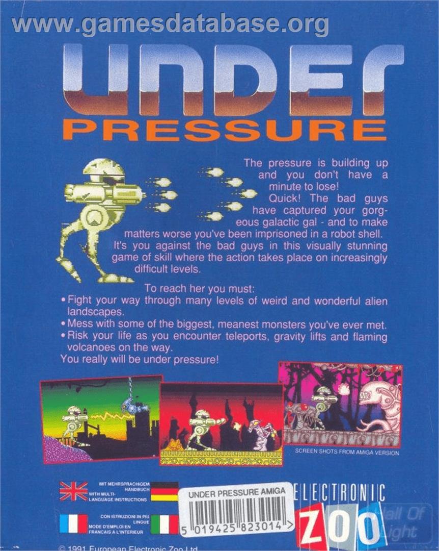 Under Pressure - Commodore Amiga - Artwork - Box Back