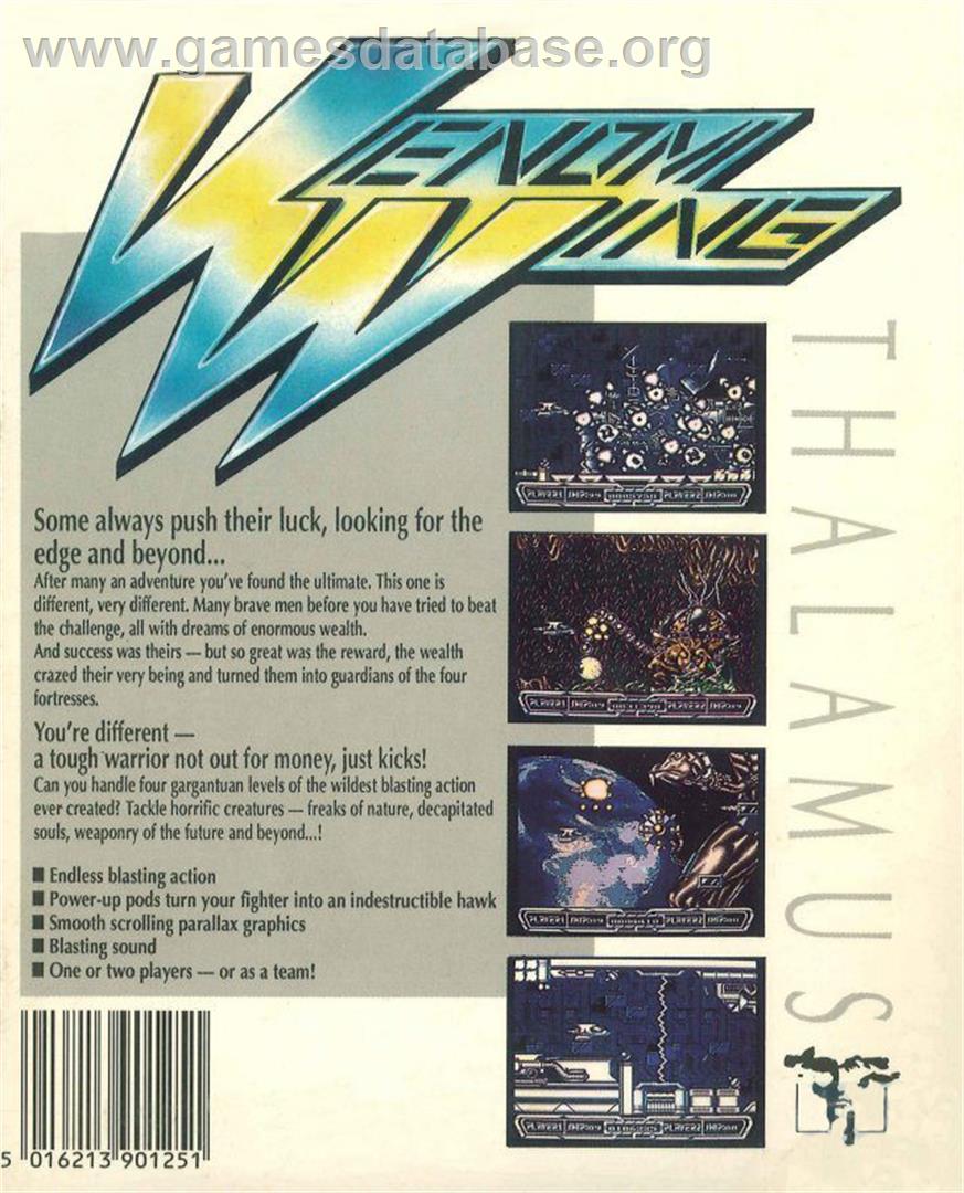 Venom Wing - Commodore Amiga - Artwork - Box Back