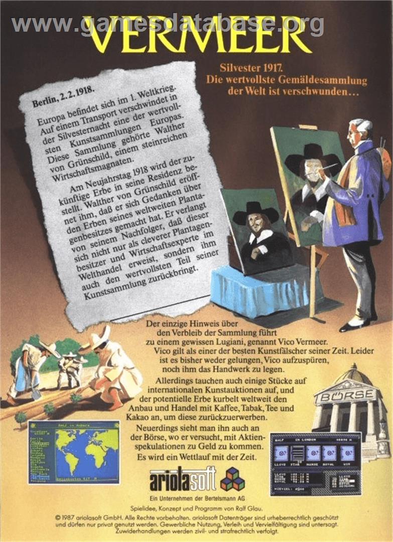 Vermeer - Commodore Amiga - Artwork - Box Back