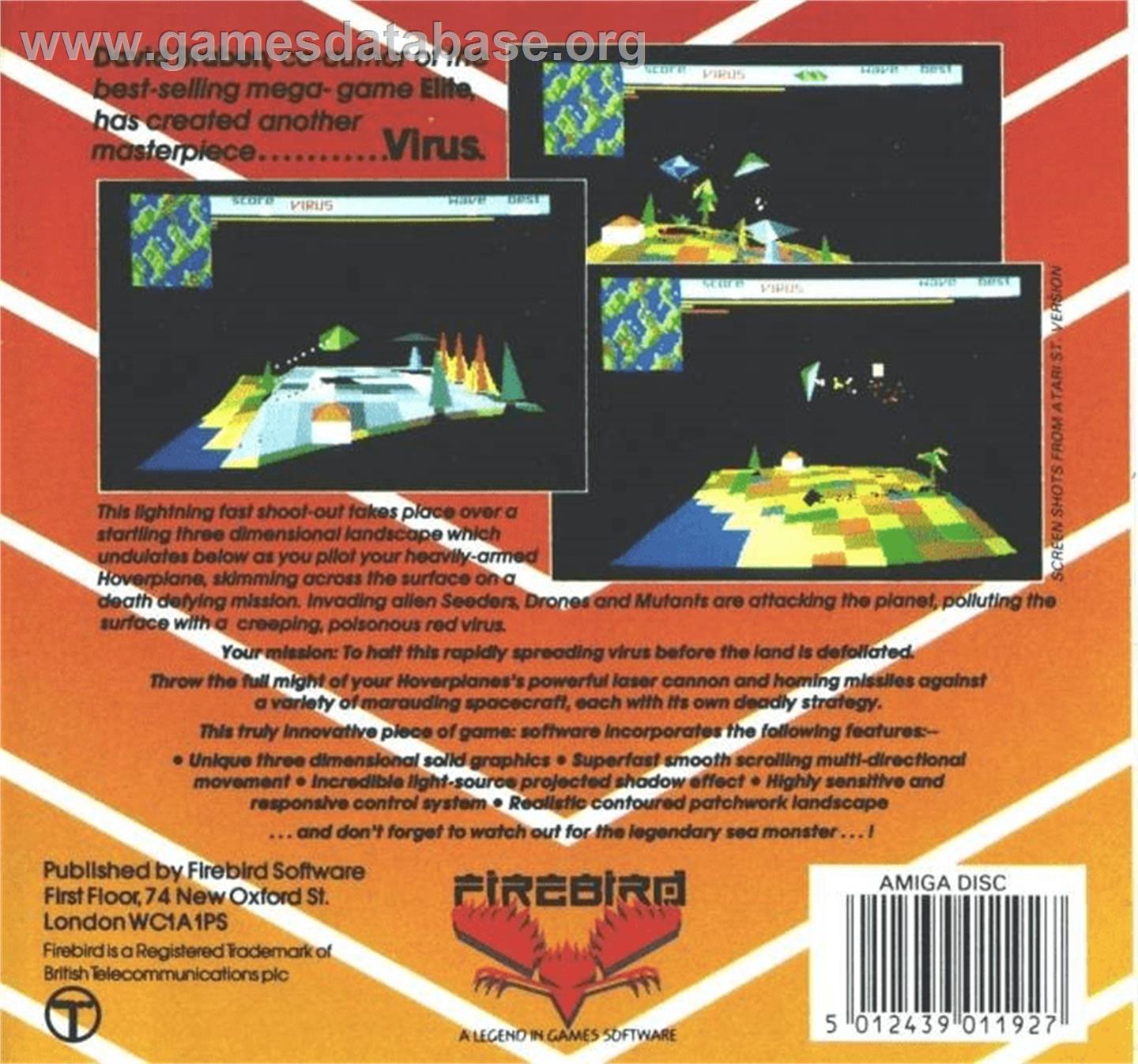 Virus - Commodore Amiga - Artwork - Box Back