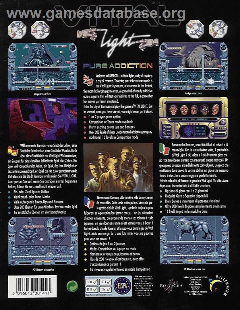 Vital Light - Commodore Amiga - Artwork - Box Back