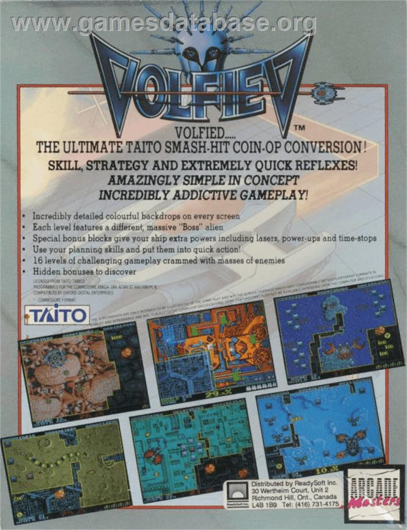 Volfied - Commodore Amiga - Artwork - Box Back