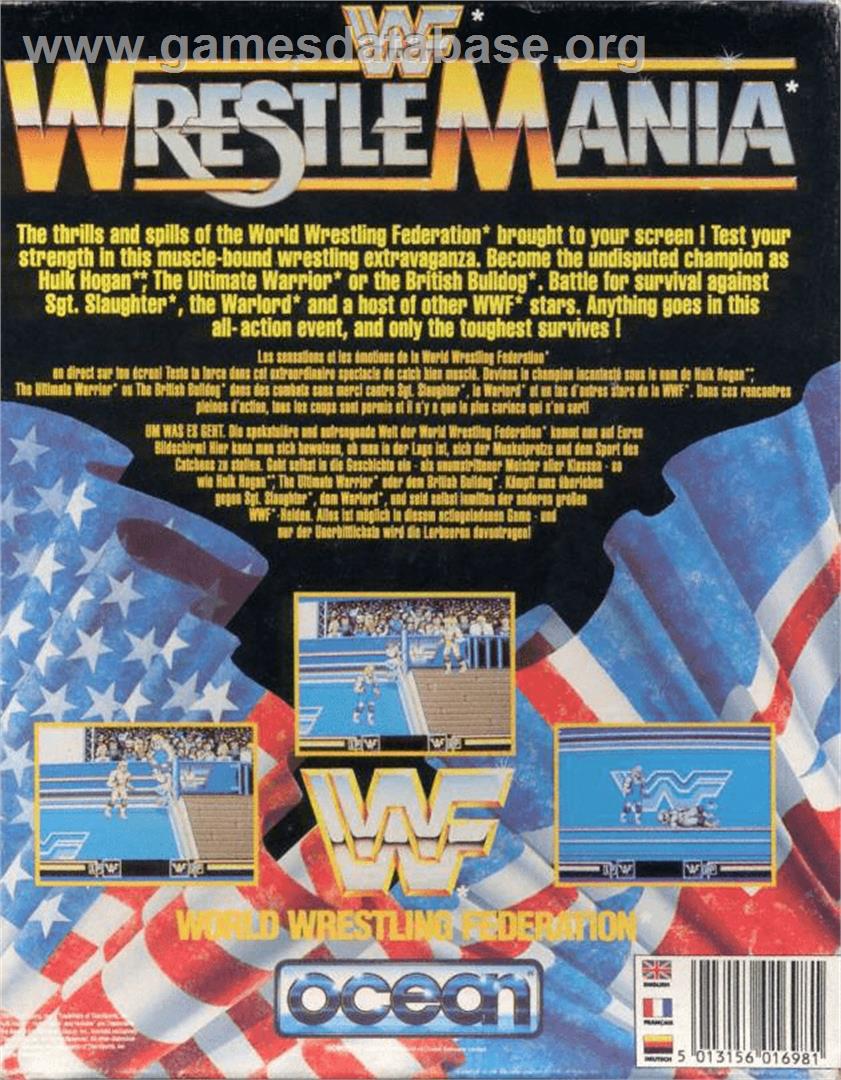 WWF Wrestlemania - Commodore Amiga - Artwork - Box Back