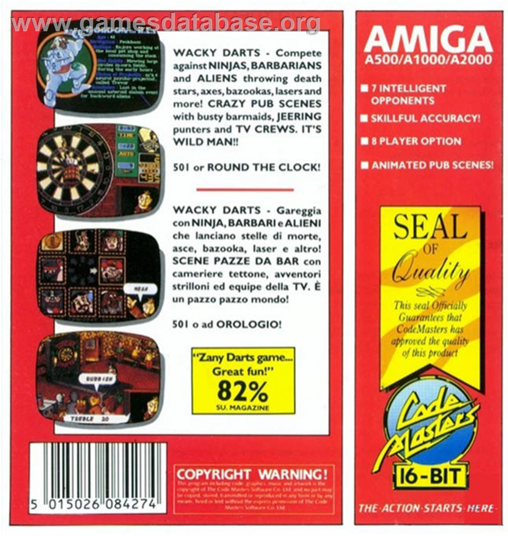 Wacky Darts - Commodore Amiga - Artwork - Box Back