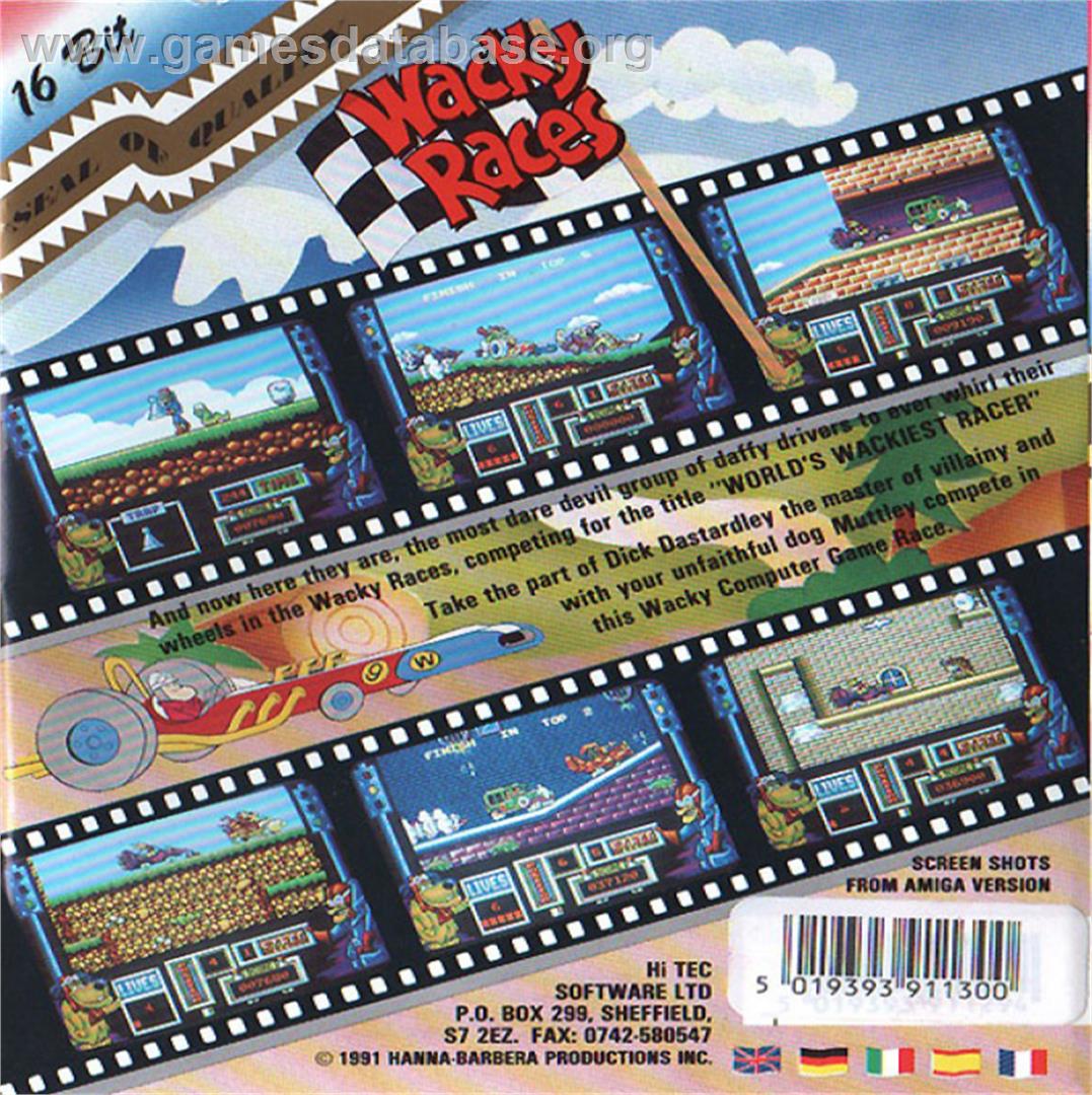 Wacky Races - Commodore Amiga - Artwork - Box Back