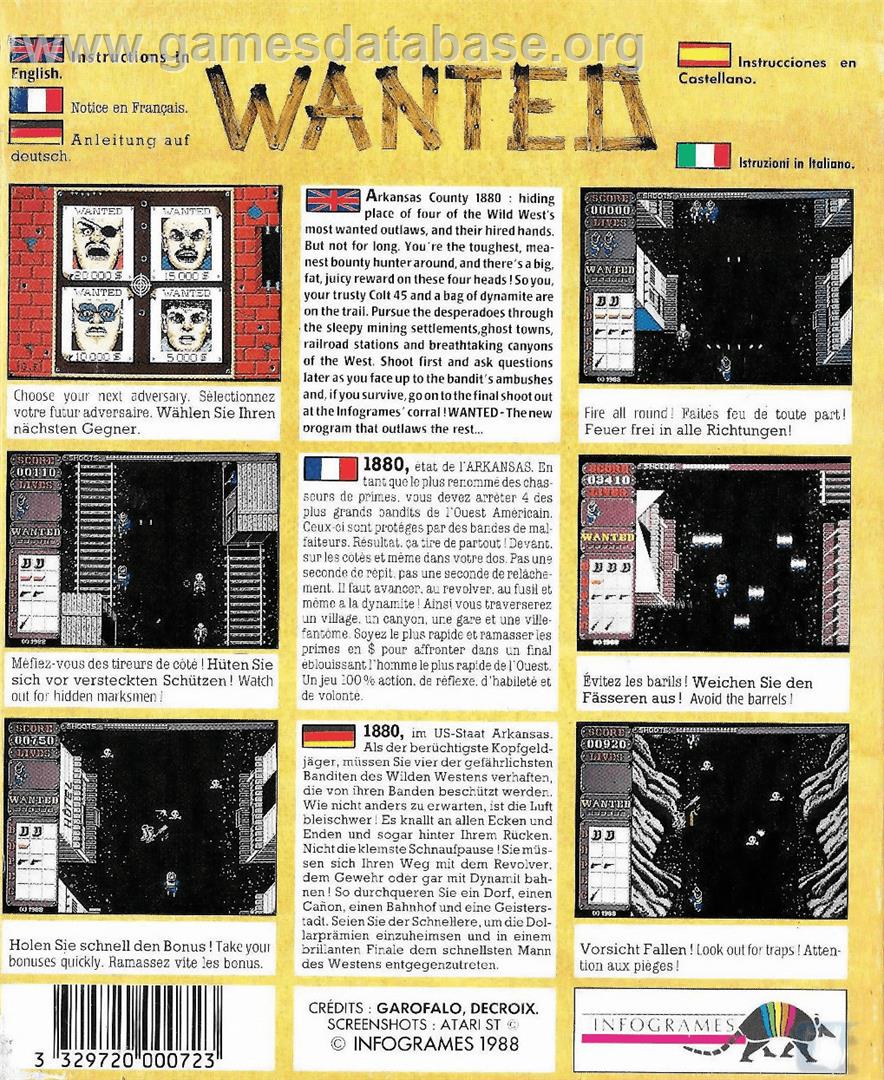 Wanted - Commodore Amiga - Artwork - Box Back