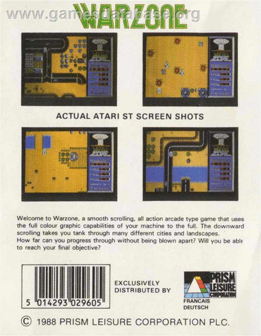 War Zone - Commodore Amiga - Artwork - Box Back