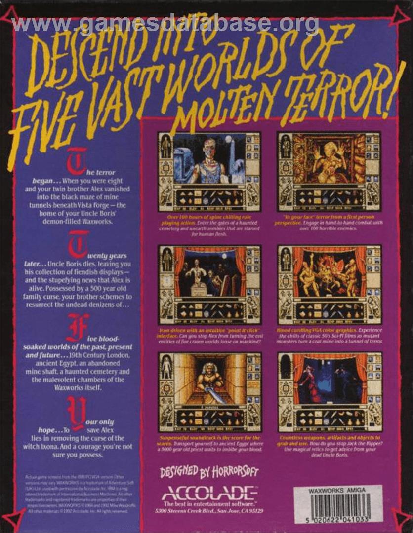 Waxworks - Commodore Amiga - Artwork - Box Back