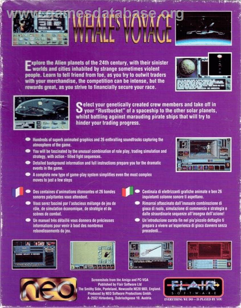 Whale's Voyage - Commodore Amiga - Artwork - Box Back