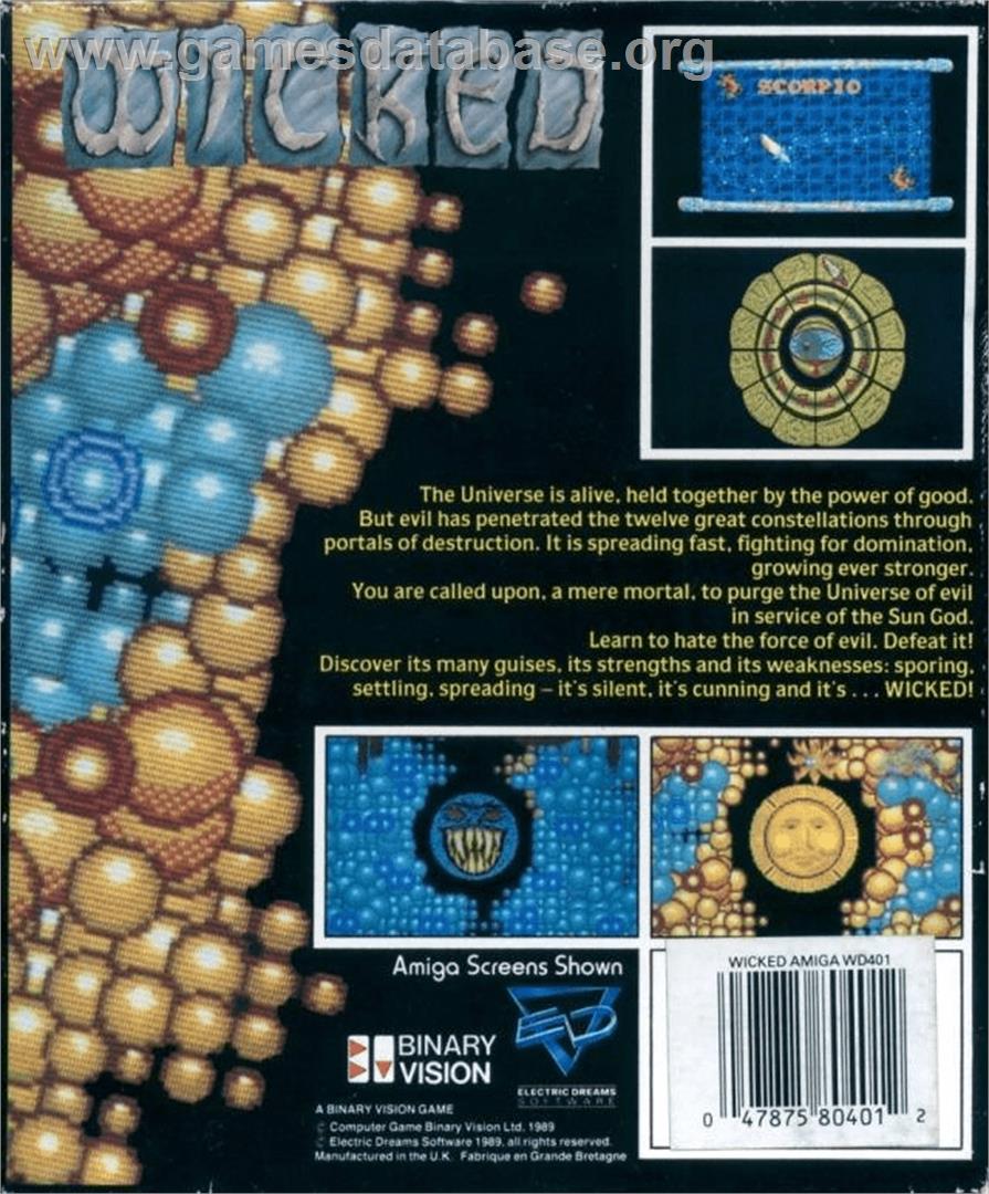 Wicked - Commodore Amiga - Artwork - Box Back