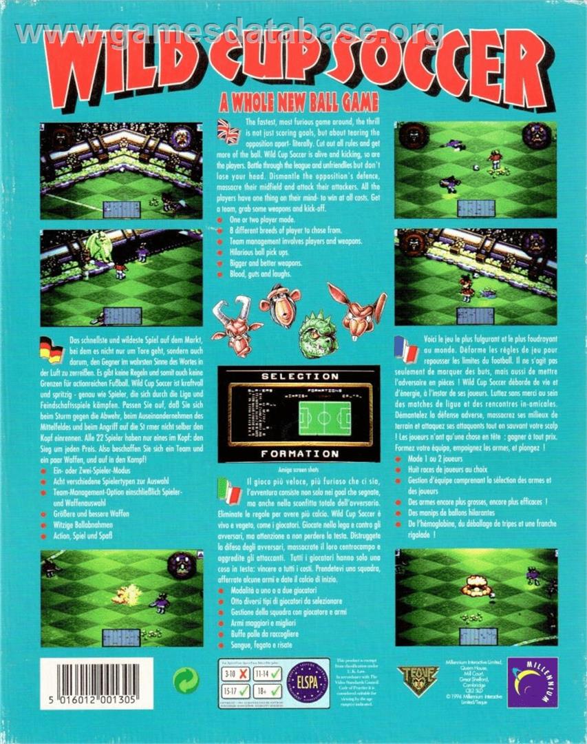 Wild Cup Soccer - Commodore Amiga - Artwork - Box Back