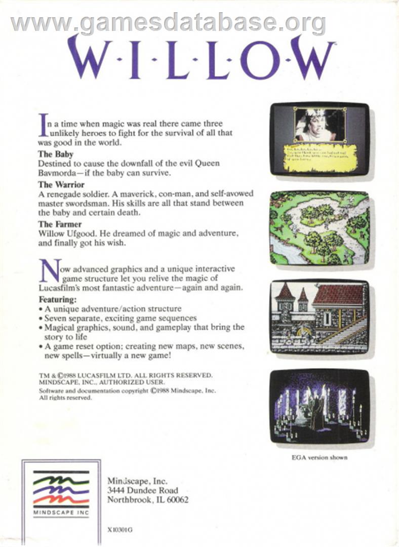 Willow - Commodore Amiga - Artwork - Box Back