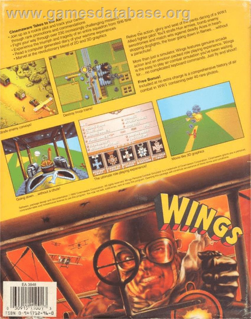 Wings - Commodore Amiga - Artwork - Box Back
