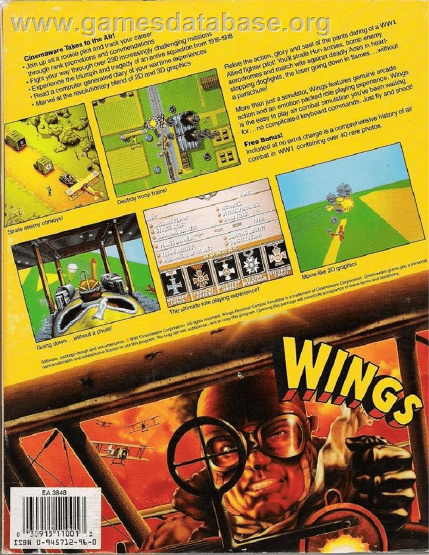 Wings - Commodore Amiga - Artwork - Box Back