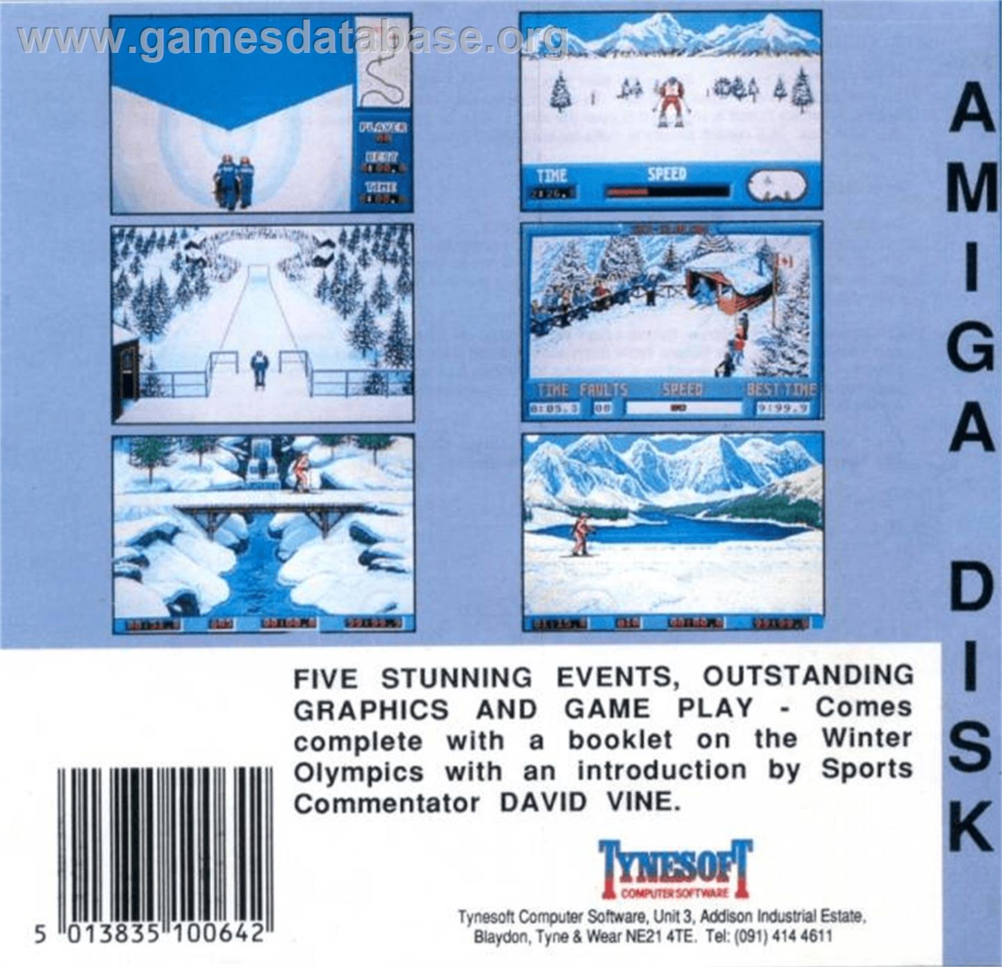Winter Challenge: World Class Competition - Commodore Amiga - Artwork - Box Back