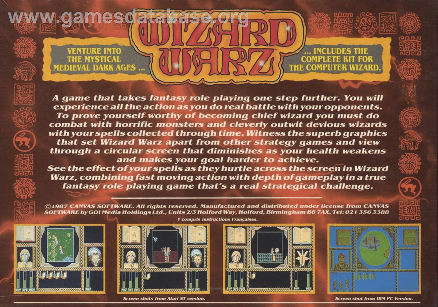 Wizard Warz - Commodore Amiga - Artwork - Box Back