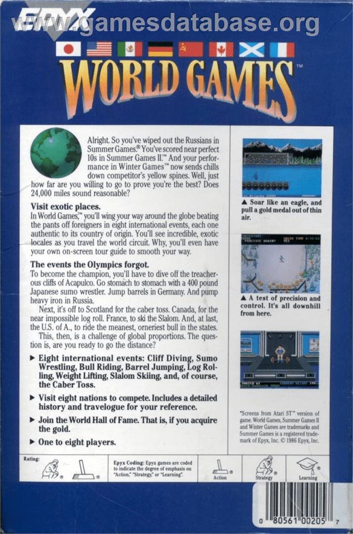 World Games - Commodore Amiga - Artwork - Box Back